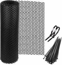 15.7 in X 19.7 FT Plastic Chicken Wire Fencing,Comes with 20 Twist Ties, Black C 1.11 per foot