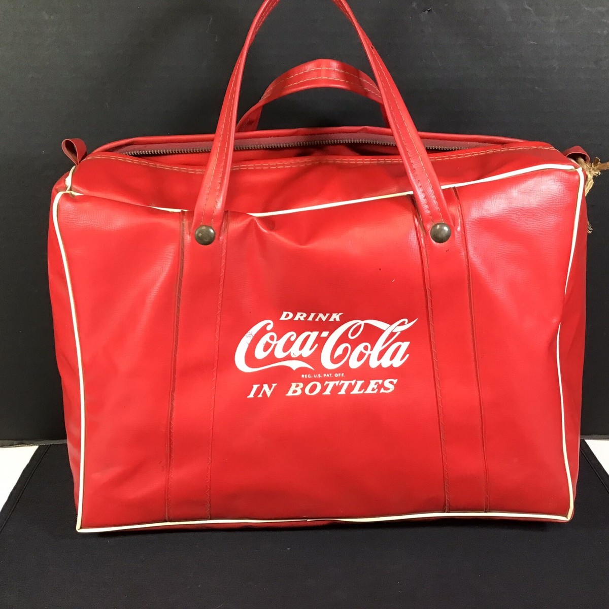 Vintage Coke Coca Cola In Bottles Vinyl Cooler Insulated Carrying