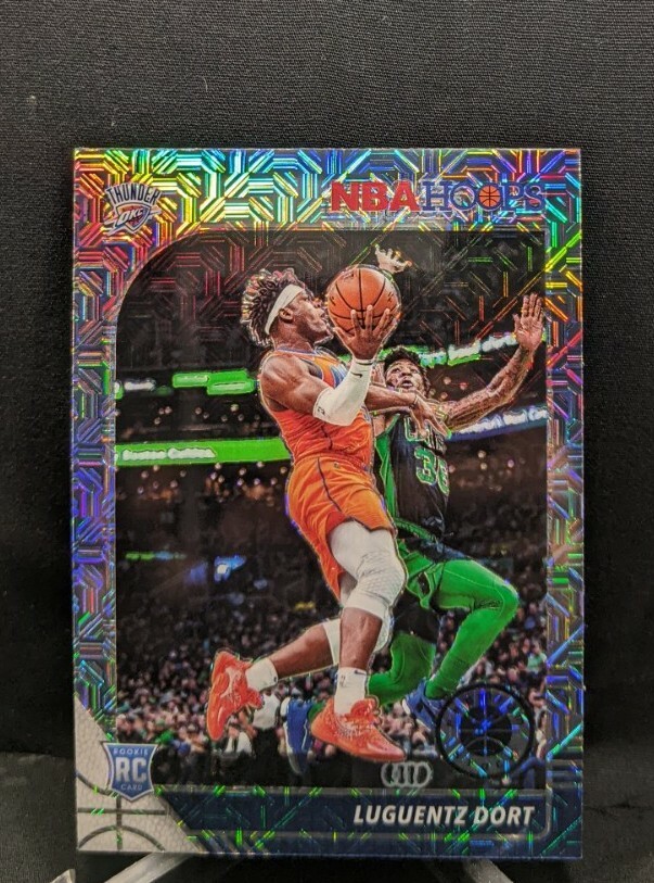 2019-20 NBA Hoops Premium Stock Luguentz Dort Silver Mojo Prizm OKC Thunder #213