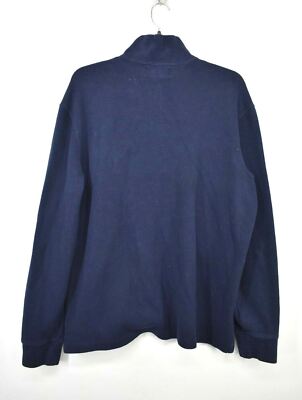Polo By Ralph Lauren Mens Blue 1/4 Zip Long Sleeve Cotton Pullover