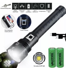 TORCIA TATTICA MILITARE LED CREE P160 RICARICABILE ZOOM DOPPIA BATTERIA