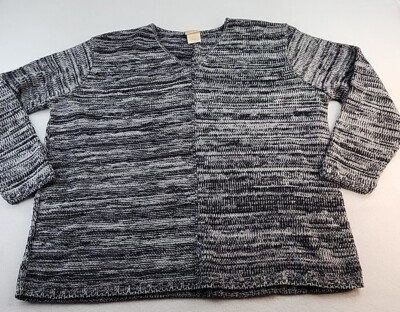 Bobbie Brooks Gray Black Acrylic Womens XL Long Sleeve Sweater USA Made