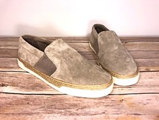 NWOB Vince Acker Gray Suede Woodsmoke Slip On Sneakers Shoes 7 7.5 Espadrille