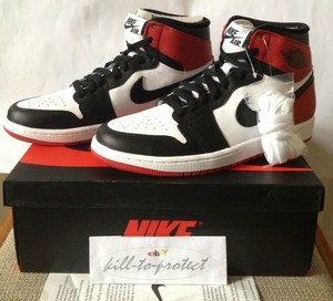 NIKE AIR JORDAN 1 BLACK TOE Sz UK US 8 