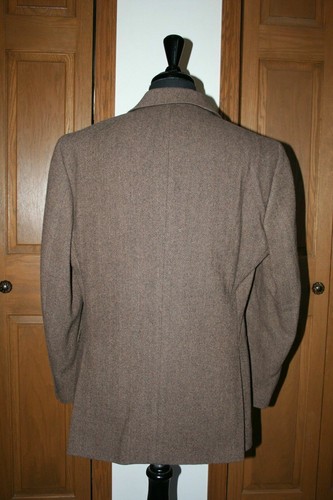 Blazer de Colección Para Hombre Lana Tweed Espina de Arenque LAND'S END Talla 40 R Marrón - Imagen 5 de 9