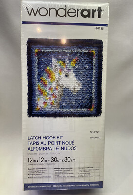 Spinrite Wonderart Latch-Hook Kit, Unicorn, 12'' X 12'', Kit # 426135