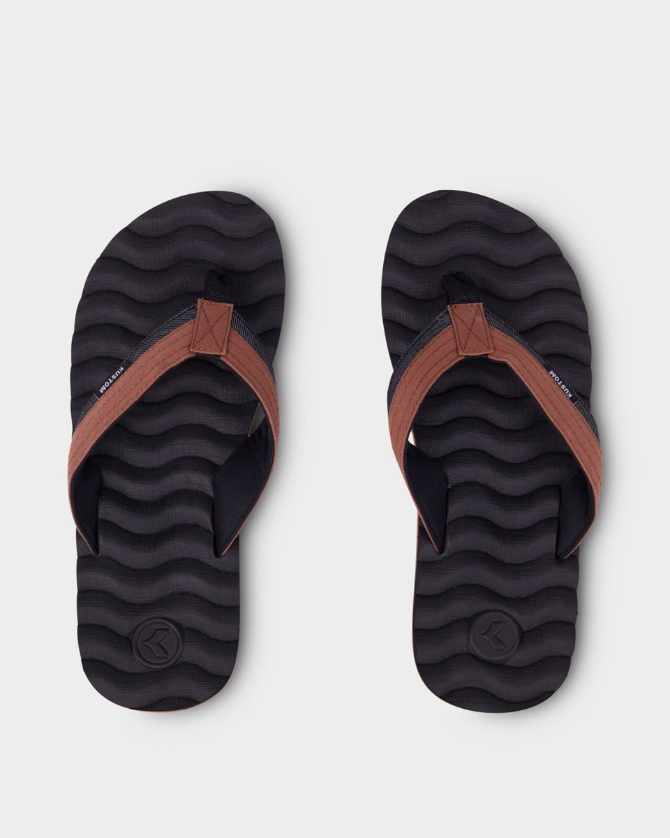 KUSTOM HUMMER 111 SLATE/TAN Vegan Leather NEW MENS THONGS FLIP