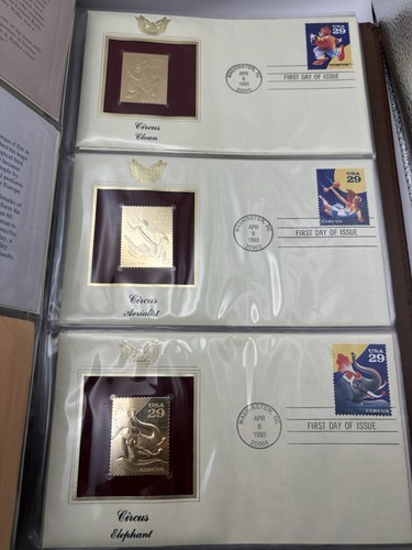Golden Replicas Of United States Stamps Proof Replicas 22kt Gold Book 32 Stamps - Picture 7 of 13