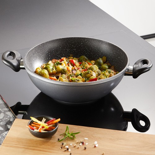 Wok STONELINE 32 cm, con coperchio, in alluminio fuso, padella wok - Foto 3 di 8