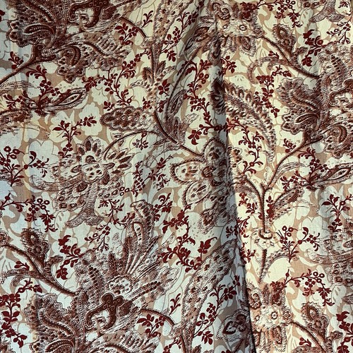 SUR LA TABLE 100% Red Linen Paisley Jacobean Floral Tablecloth Cover 108x70 - Picture 6 of 10