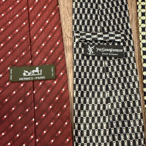 Designer Herren Seidenkrawatten Hermes Yves Saint Laurent Boss Dunhill Posten 4 Luxus - Bild 3 von 7