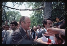 sl14 Slide  1976 Kodachrome President Gerald Ford crowd 091a