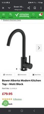 Bower Alberta Modern Kitchen Tap - Matt Black Brand New