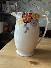 Vintage Swinnertons England Bute Shape Jug 1964 Hampton Ivory Floral Design
