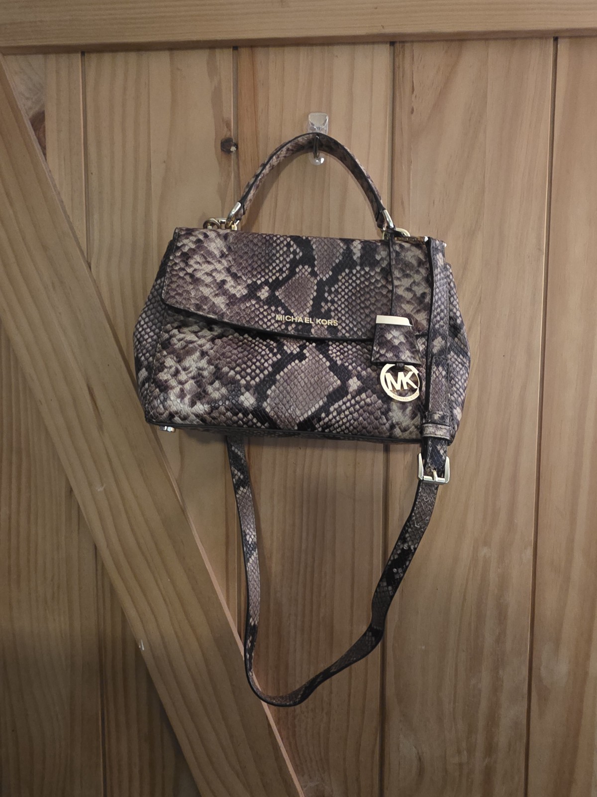 Michael Kors Authentic Ava Medium Python Snake Em… - image 1
