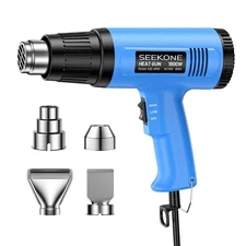 SEEKONE Heat Gun, 1800W Heavy Duty Hot Air Gun Kit Dual-temperature Setting 5...