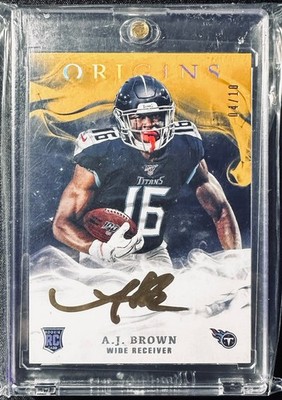 2019 Panini Origins A.J. Brown Rookie Auto #RA-AJ Titans Eagles Gold  /10 Read