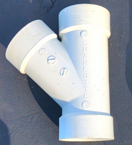 Charlotte PVC 600 Schedule 40 Wye Pipe Fitting, 3"x3"x3", White