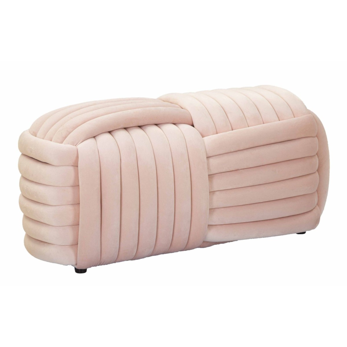 Banc Design Velours Rose 90cm Softy Bout de Lit et Assise d'Appoint Chic