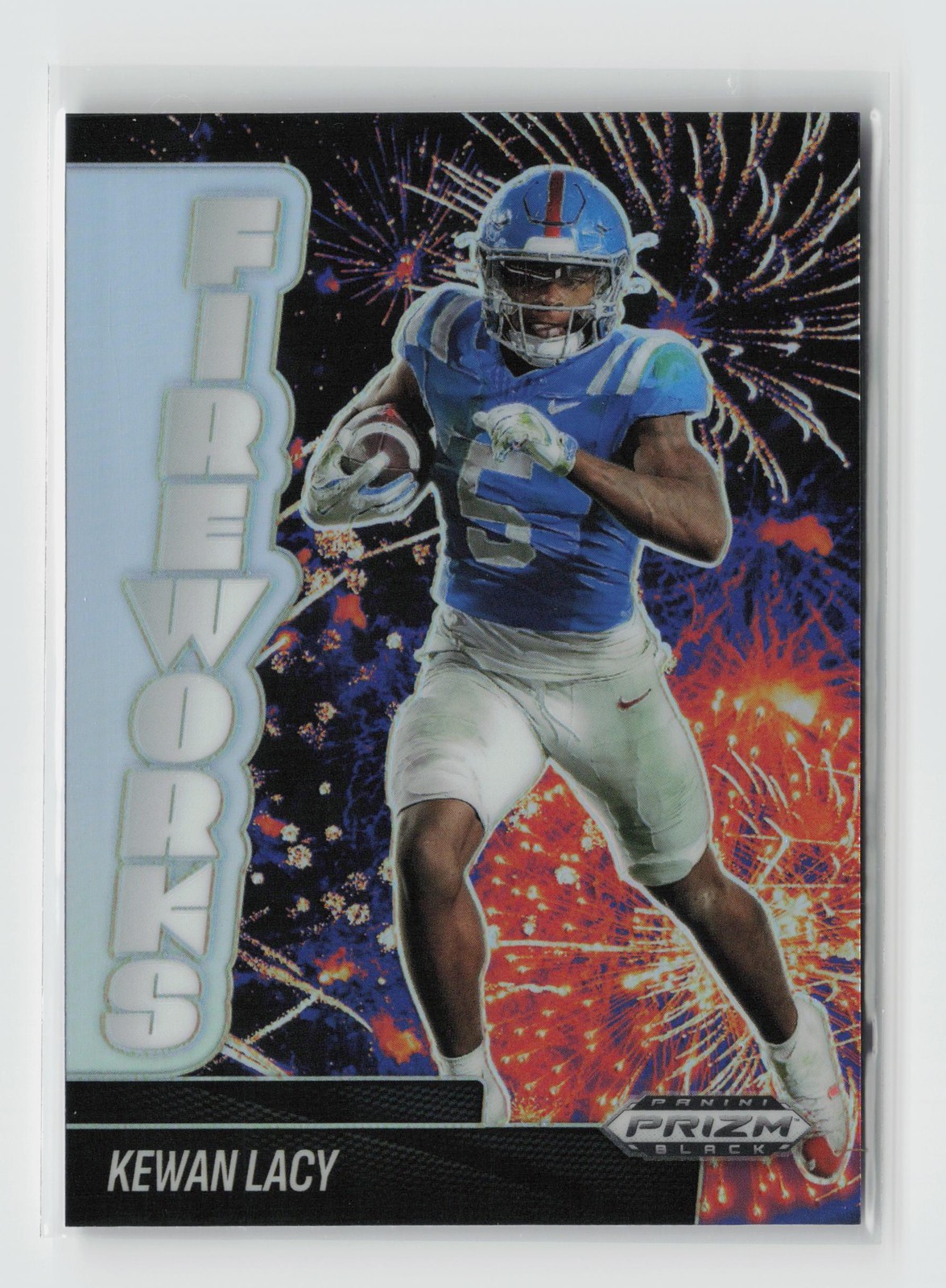 2025 Panini Prizm Black #12 Kewan Lacy Fireworks Silver