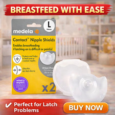 Medela Contact Nipple Shields 2 24mm L Ultra Thin Silicone Breastfeeding NEW