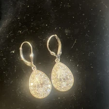 J Francis Embellished Zirconia By Swarovski Teardrop Earrings  #102