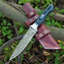 11" HAND FORGED DAMASCUS STEEL CUSTOM G10 HANDLE HANDMADE TACTICAL CAMPING KNIFE