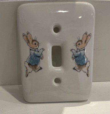 Wedgwood Peter Rabbit Keramik Lichtschalter Platte Abdeckung Kinderzimmer Kinder Dekor um 1993