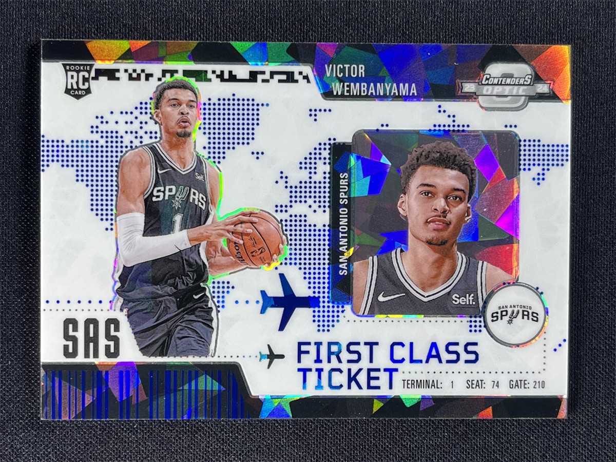 2023-24 Contenders Optic Victor Wembanyama #2 Blue Ice First Class Ticket RC /75