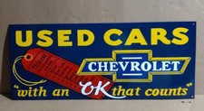 Chevrolet Used Cars Porcelain Enamel Sign 36 X 15 Inches 1 Sided Chevrolet Used Cars Porcelain Enamel Sign 36 X 15 Inches 1 Sided