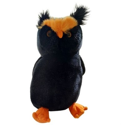 TY Classic Fogs Owl Black Orange Owl 9'' Stuffed Plush Animal