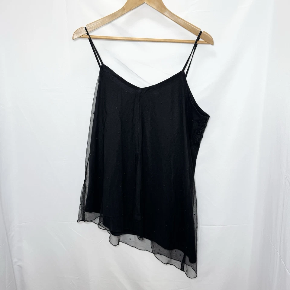 Cami asimétrica adornada negra Lane Bryant 18W Dark Fairy Grunge Whimsigoth Foto 3 de 4