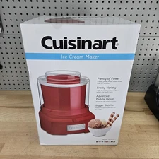 Cuisinart ICE-21RP1 1.5 Quart Frozen Yogurt Ice Cream Sorbet Maker, Red  NEW