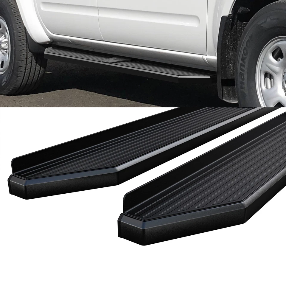 Prancha de corrida HD Ridez estilo plano 6" preta ajuste 05-25 Nissan Frontier Crew Cab - Imagem 4 de 4