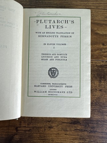 Plutarch's Lives Vols. 1-10, LOEB Classical Library GOOD-VG Cond. RARE - Picture 5 of 15