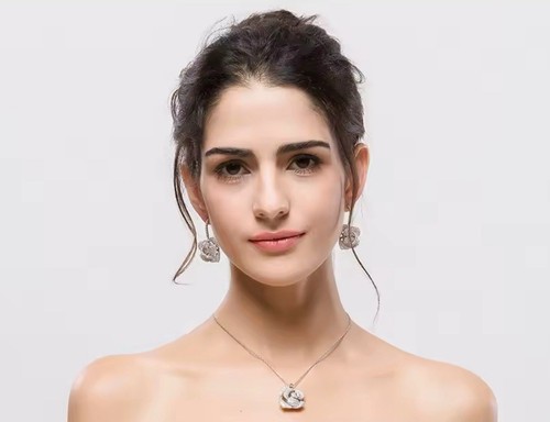 Orecchini Luxury Rosa Argento Zirconi Gioielli Donna Matrimonio - Foto 3 di 5