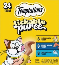 Temptations Creamy Puree Squeezable Lickable Cat Treats, Wet Cat Treats with Chi