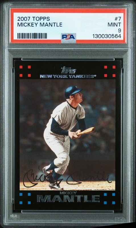 2007 TOPPS #7 MICKEY MANTLE PSA 9