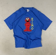 Vintage 90s Sesame Street Elmo Cartoon Retro Causal Essential Tee T-Shirt