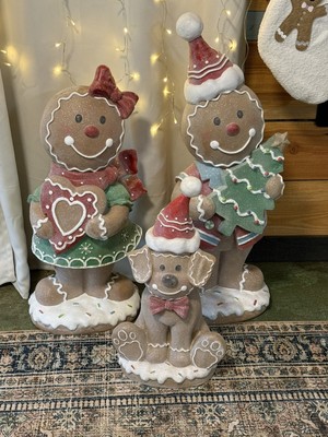 RARE Cracker Barrel In-Store Display Gingerbread Family   Oversized Complete Set
