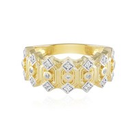 Cavill Zirkonring Damen 925 Sterlingsilber Vergoldet 0,32Ct Rundschliff