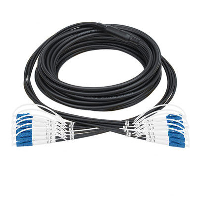 100M LC-LC UPC 6 Strand Armored TPU Optic Patch Cord Single Mode SM Fiber Jumper