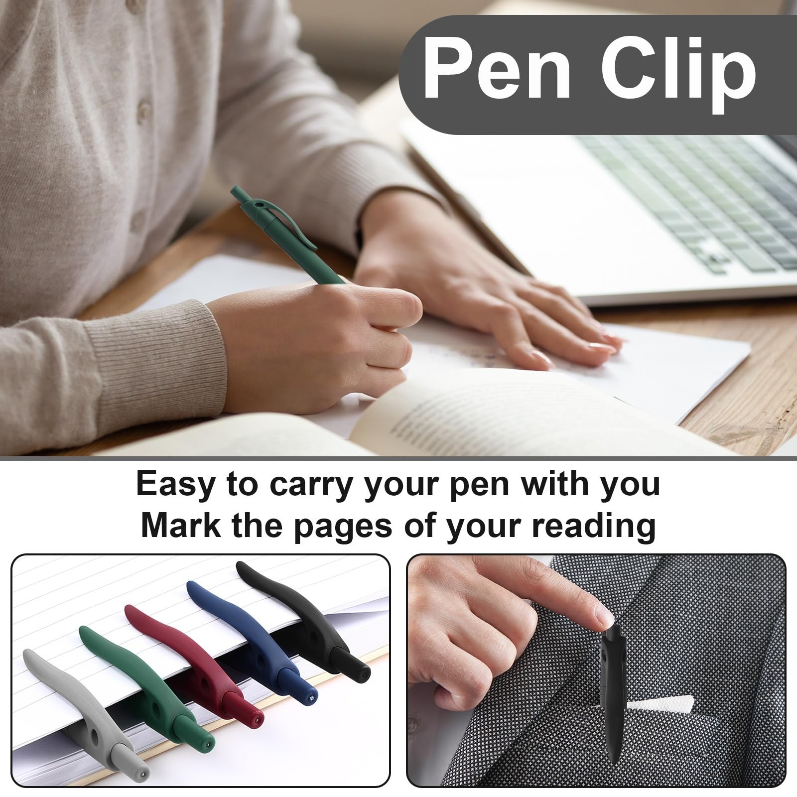 200 Pack Black Pens Bulk Retractable No Bleed Click Black Ink Smooth Writing ...