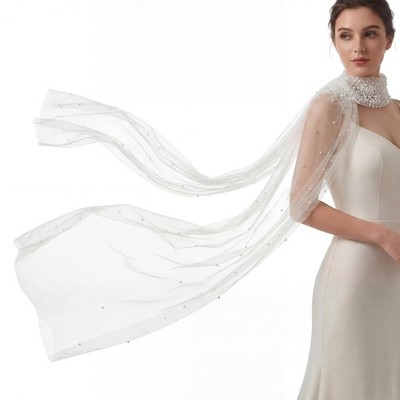 Bridal Neck Scarf for Wedding Evening Ceremony Reception Accessory Bride Shawl