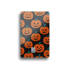 Retro Halloween Pumpkins Card Skin
