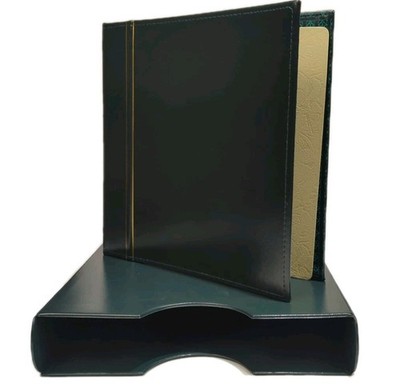 LIGHTHOUSE Excellent DE 13 Ring Green Binder Case Hingeless Stamp Collection NEW