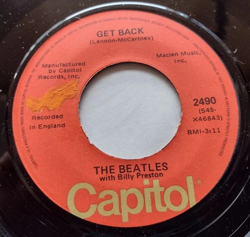CANADA!!! Ex  THE BEATLES Get Back /Don't Let Me Down 1976 CAPITOL ORANGE Re 45