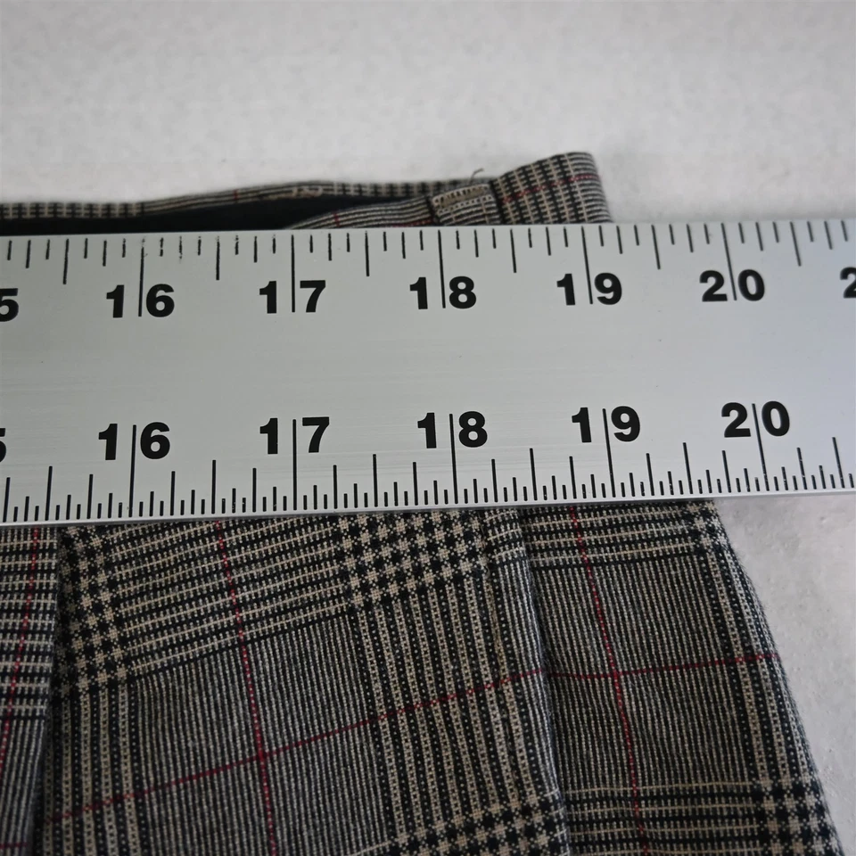 Pantalones de viajero Jos A Bank 38x32 marrón Glenn Check 100 % algodón plisados con puños Foto 2 de 4