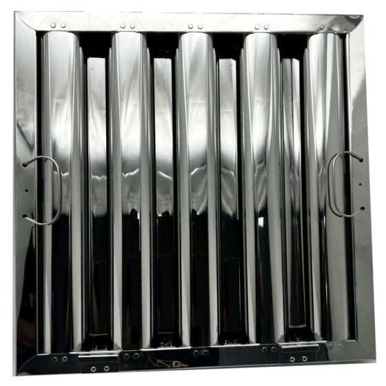 Stainless Steel Baffle Hood Filter 16" x 16" w/ Clips