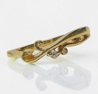 14K Yellow Gold CZ Enhancer Band Size 7.5 Ring 2.4 Grams